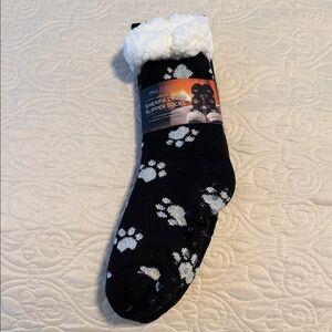 Mia & Tess Black Sherpa Lined Slipper Socks